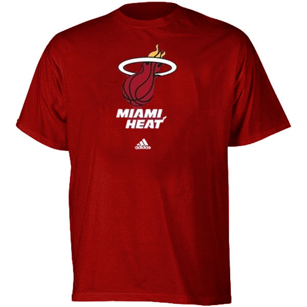 NBA Men adidas Miami Heat Full Primary Logo TShirt Red->nba t-shirts->Sports Accessory